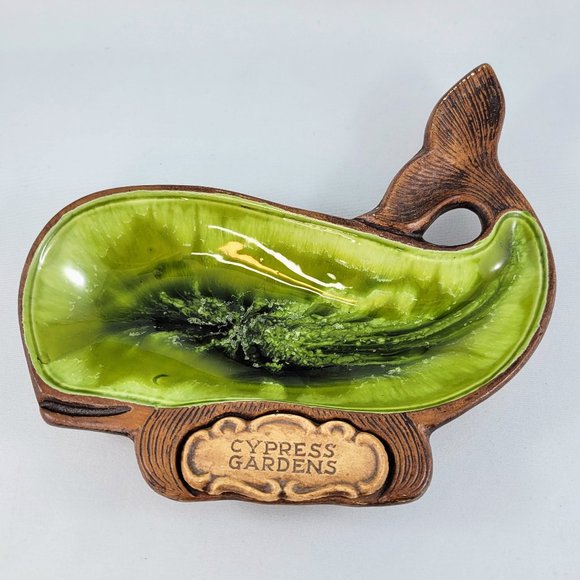 Florida Treasure Craft Treasure Craft Cypress Garden Dish Ceramic Souvenir Whale - Picture 1 of 10